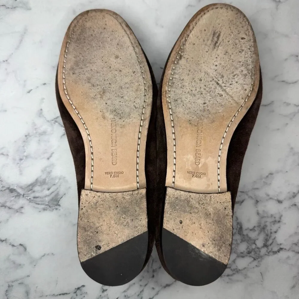 Veronica Beard Espresso Suede Penny Loafer 7.5